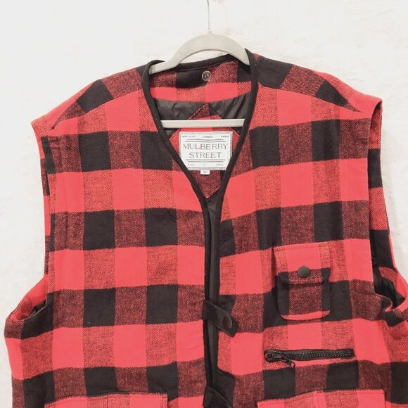 Mulberry Street Baffalo Plaid Vest Shacket Mens XL Gorpcore Outdoor Work Dad - Picture 4 of 9